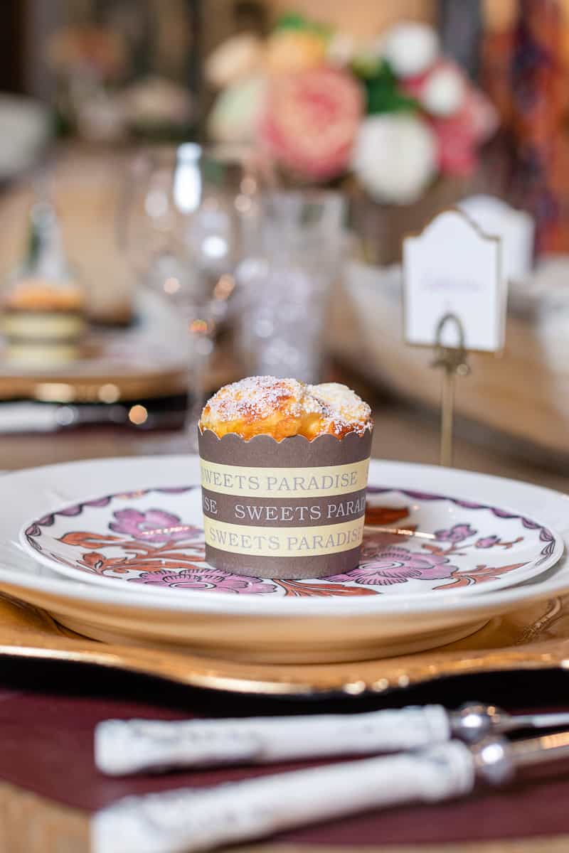 fancy french dessert on china plate